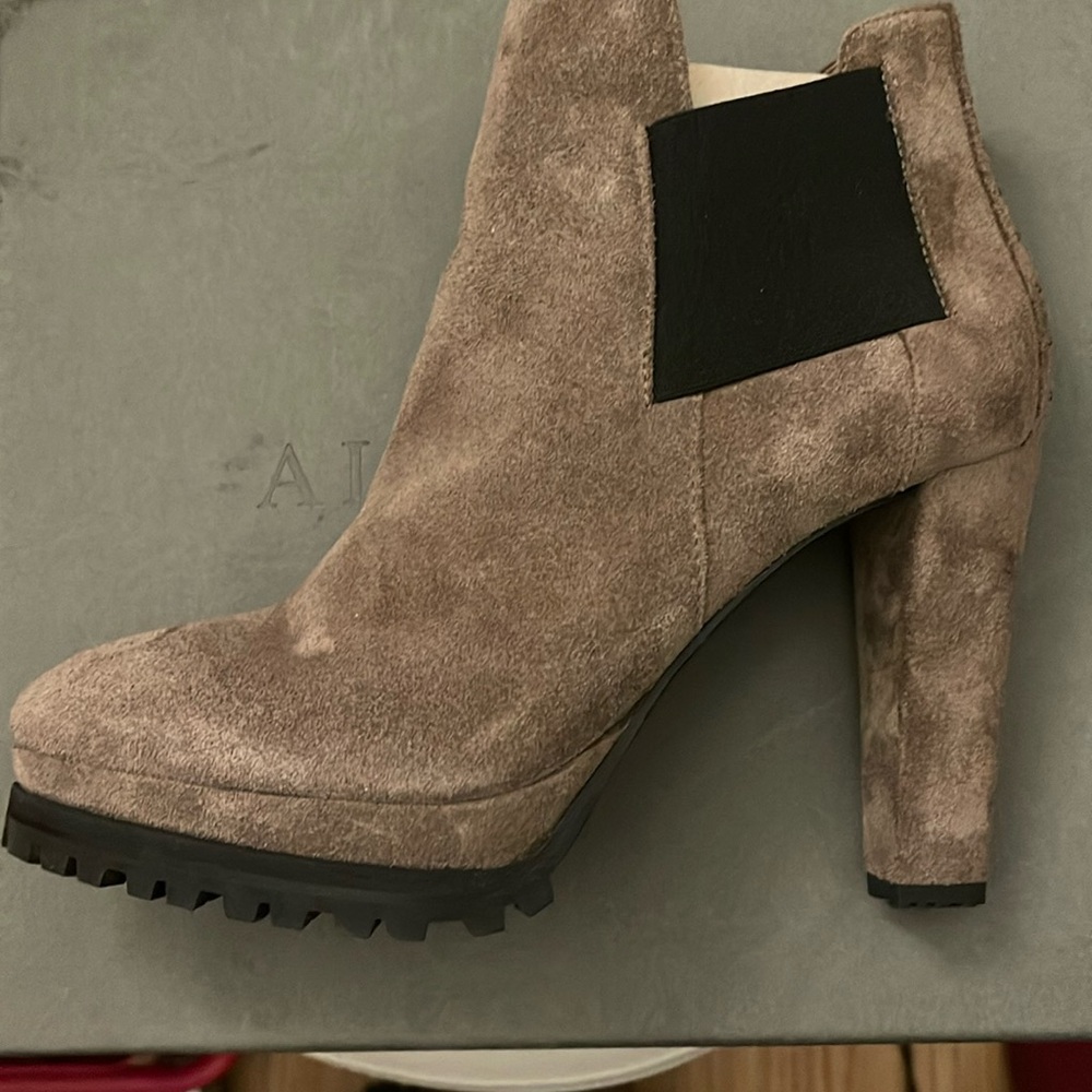 Gorgeous::Allsaints Suede studded Sarris Boot dust bag/Box. NEW!